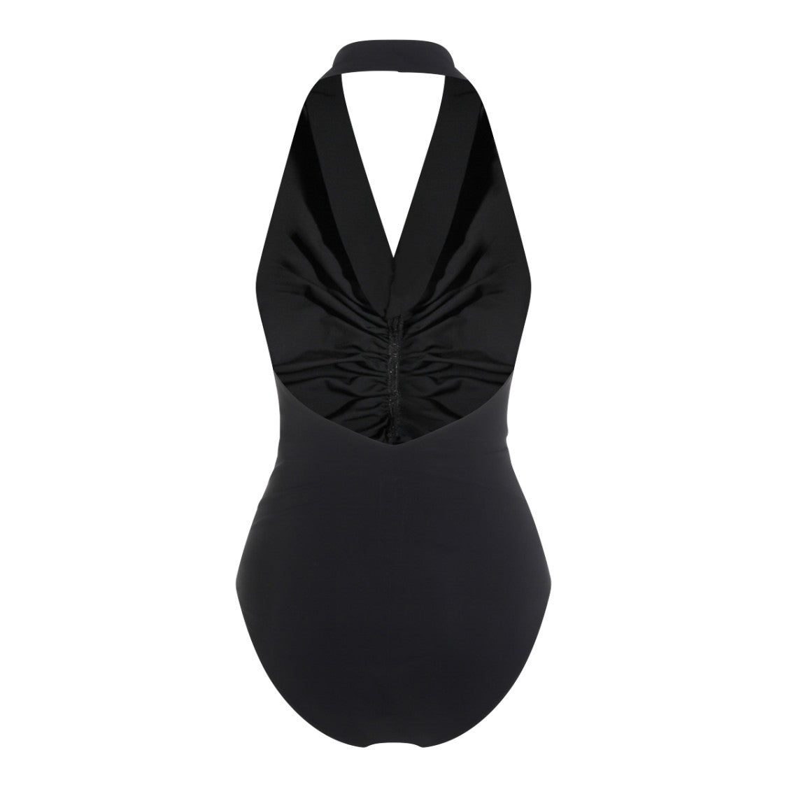 Rick Owens Black One-Piece V-Neck Beachwear