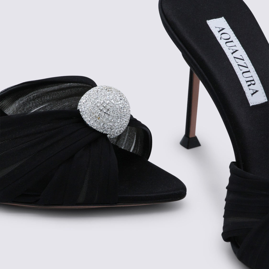 Aquazzura Minimalist Black Sandals With Straps