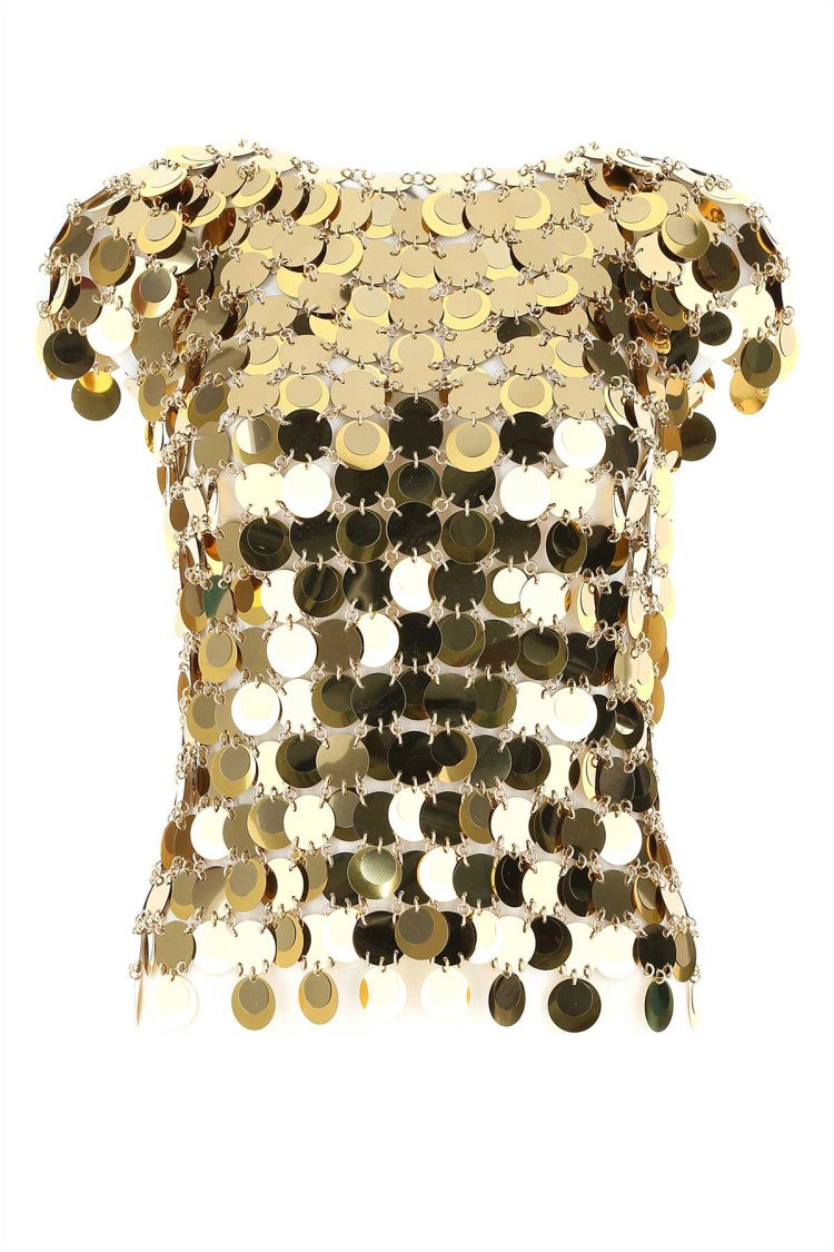 Paco Rabanne Gold Sequins Top