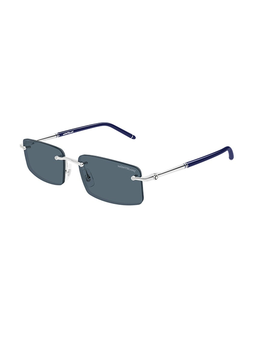 Montblanc Mb0443s Rimless Rectangular Silver Sunglasses