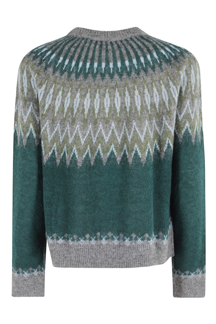 Roberto Collina Jacquard Cropped Crewneck Sweater