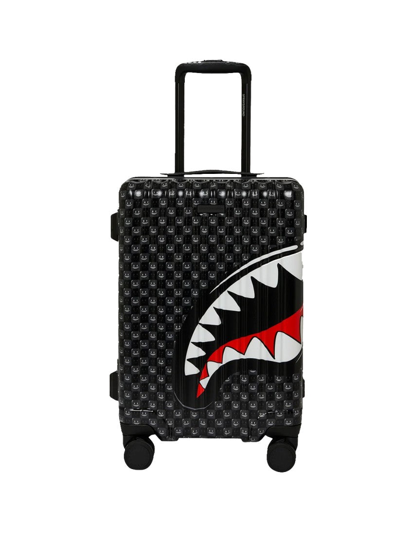 Sprayground Black Sharks In Paris Wtf Bubbly Check Carry-On