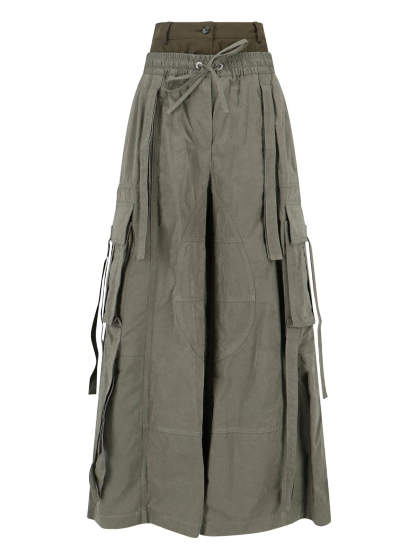 Dolce & Gabbana Wide-Leg Coated Faille Pants With Cargo Pockets