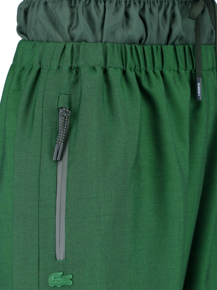 Lacoste Green Straight-Leg Layered Sport Logo Trousers
