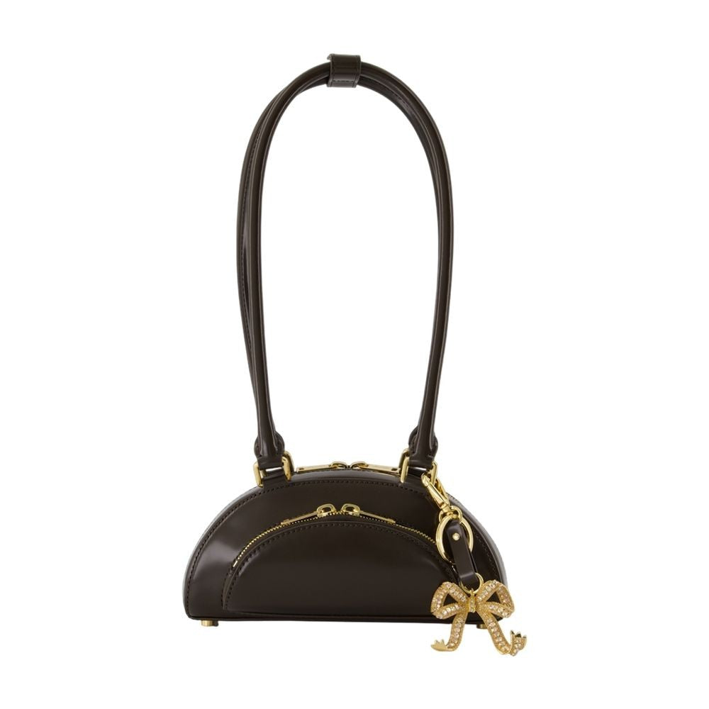 Self-Portrait Mini With Charm Shoulder Bag - Leather - Brown