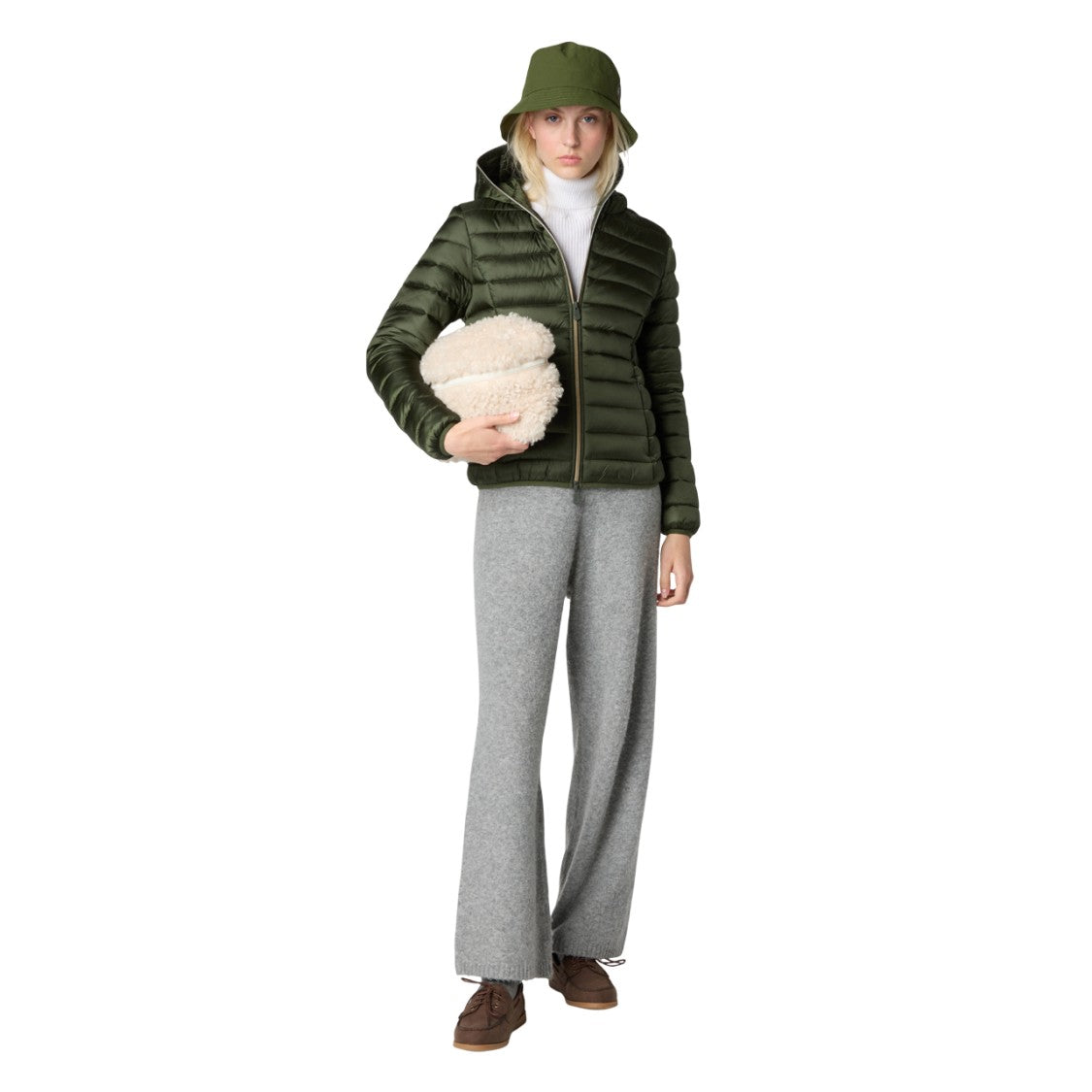 Save The Duck Lightweight Quilted Zip-Up Hooded Coat