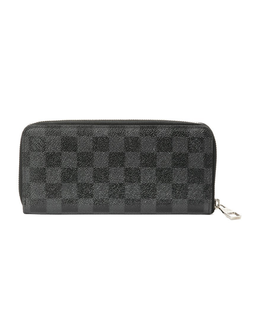 Louis Vuitton Damier Graphite Zippy Horizontal Leather-Trimmed Wallet