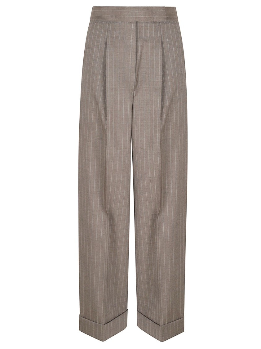 Max Mara Pinstripe Trousers With Front Closure
