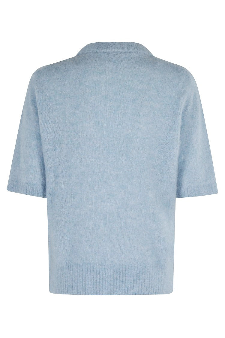 Ganni Light Blue Alpaca Puppies Knit Top