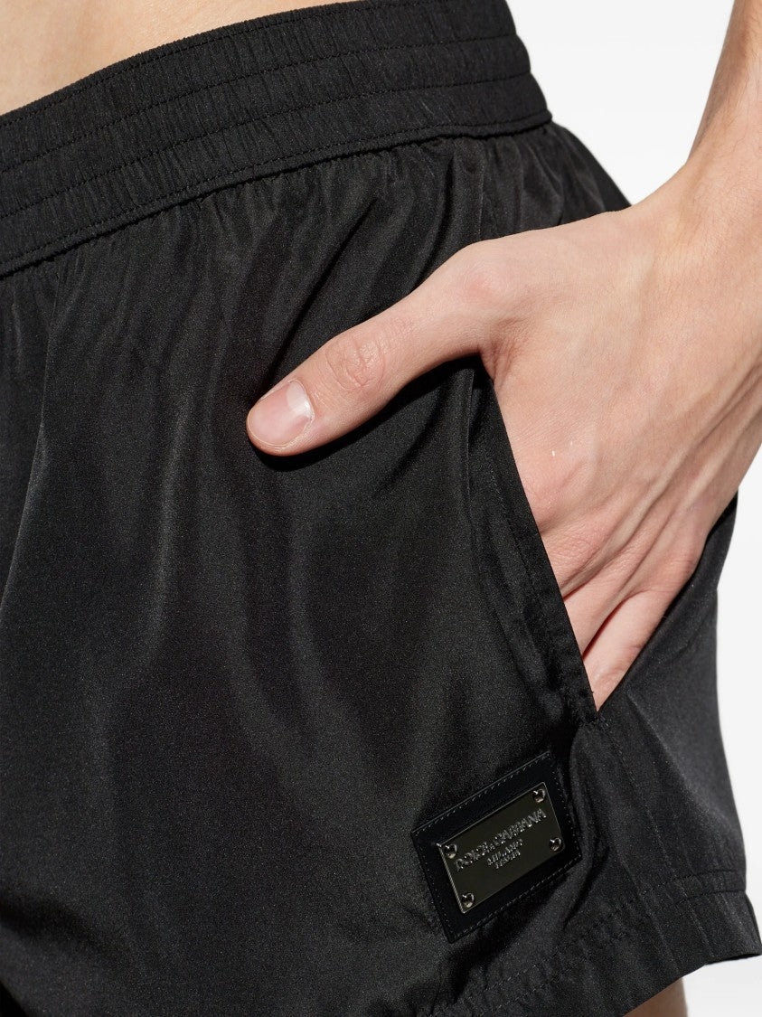 Dolce & Gabbana Short Cut Swim Shorts With Reflective Finish