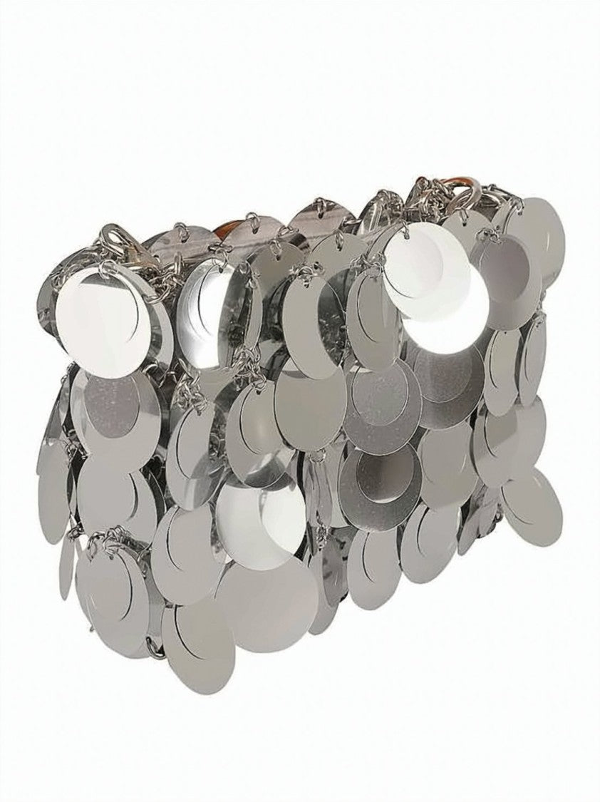 Paco Rabanne Reflective Disc Clutch With Chain Strap
