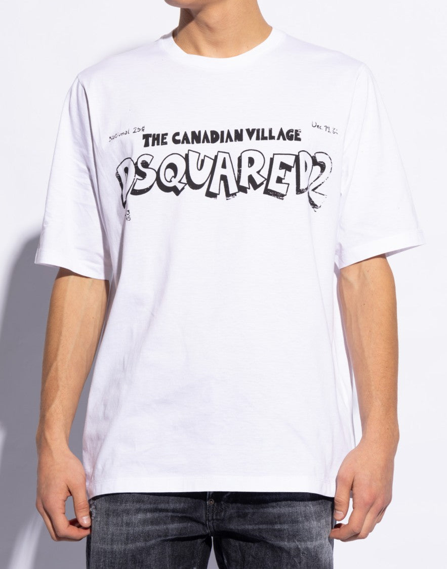 Dsquared2 Skater Fit Canadian Village Logo T-Shirt