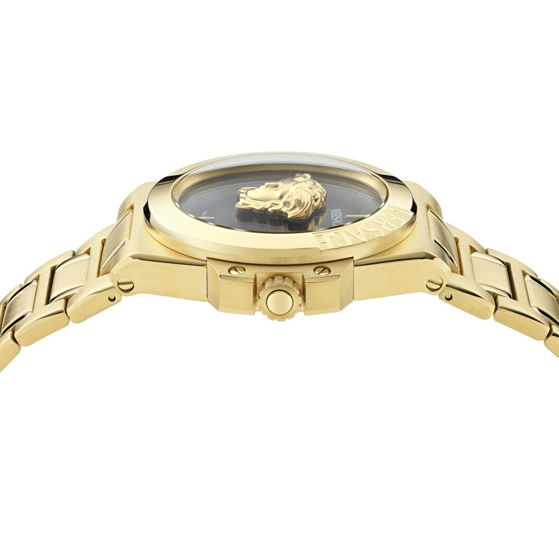 Versace Greca Logo 38Mm Women's Analog Watch With Blue Leather Strap