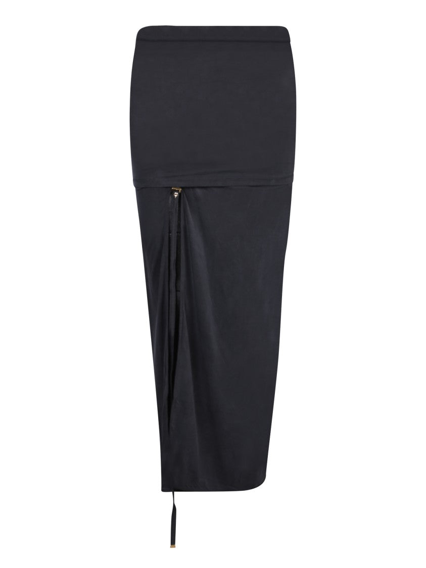 Jacquemus Black Pareo-Style Split Skirt