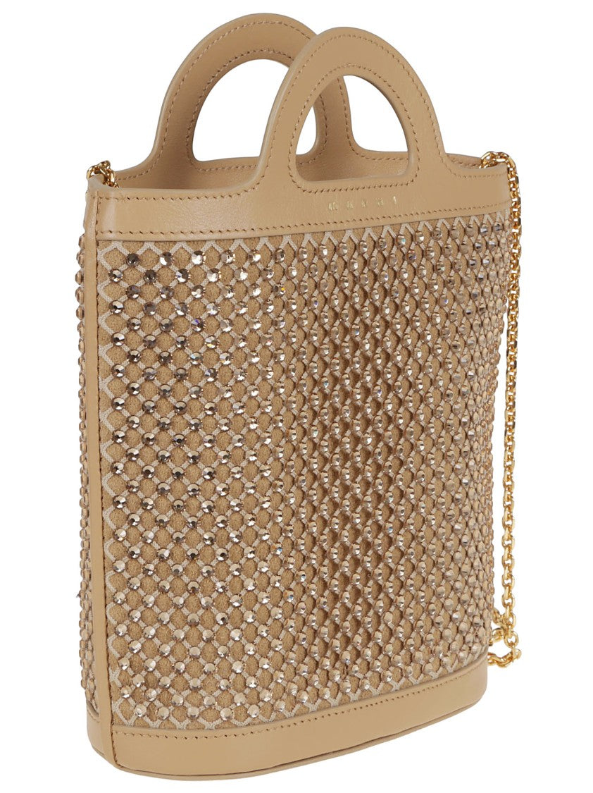 Marni Rhinestone-Embellished Calfskin Mini Bucket Bag