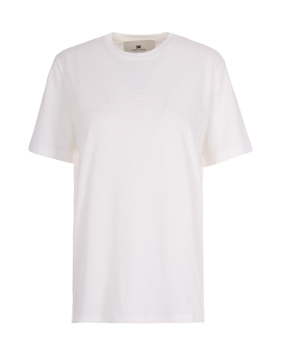 Elisabetta Franchi White Crew Neck T-Shirt