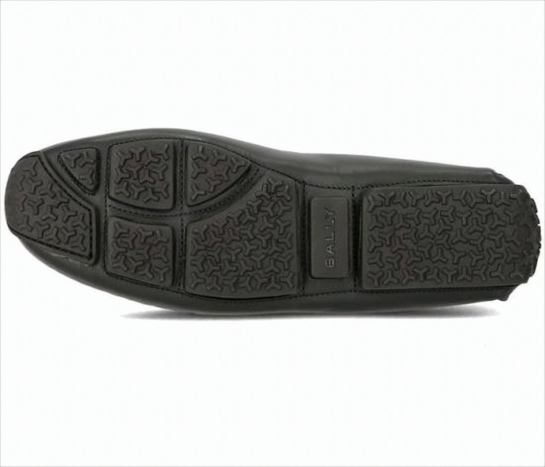 Bally Black Leather Loafers With Red