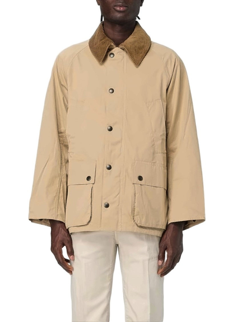 Barbour Beige Casual Jacket With Contrasting Corduroy Collar