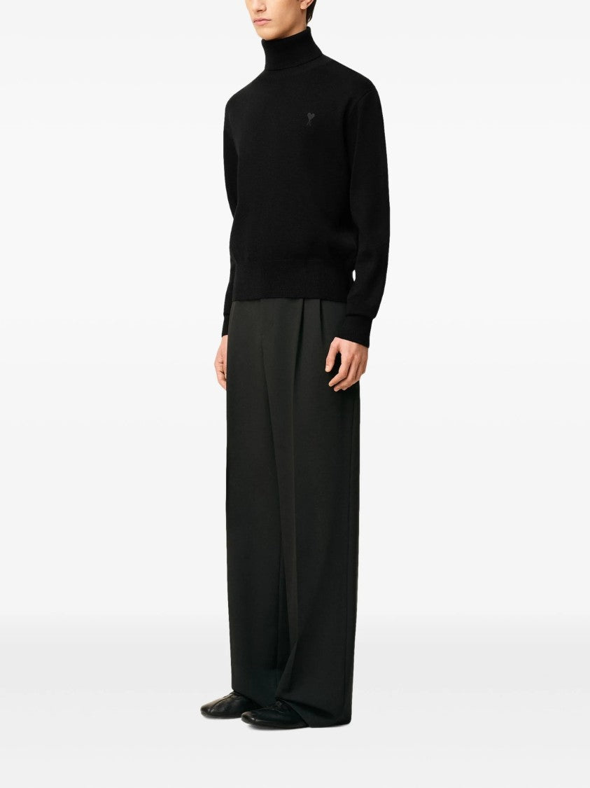 Ami Roll-Neck Merino Wool Sweater