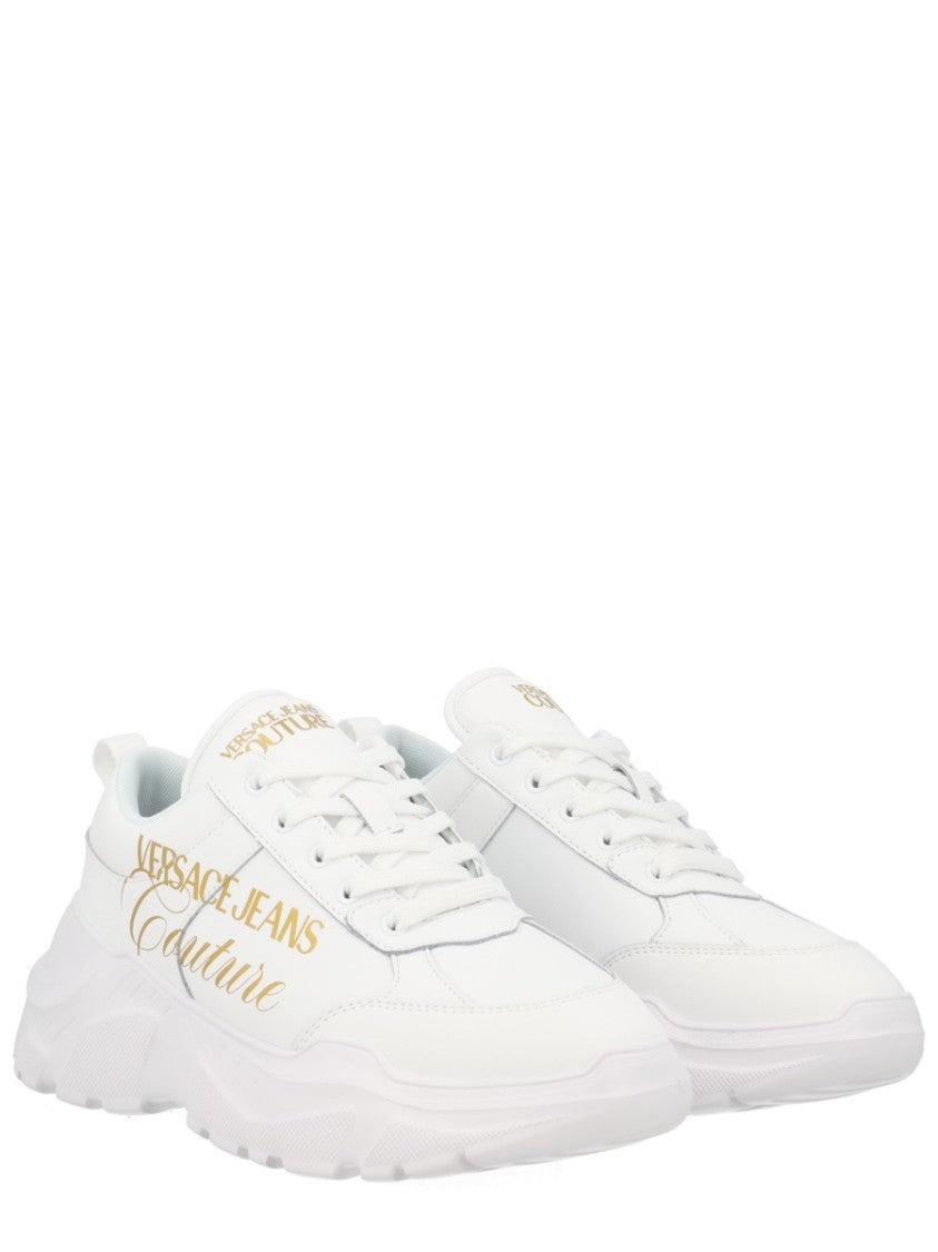 Versace Jeans Couture White Chunky Sculpted Sole Logo Sneakers