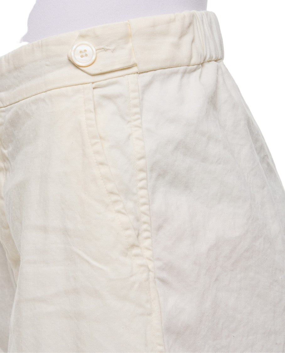 Casey & Casey Relaxed Cotton And Linen Pants With Corozo Button Details