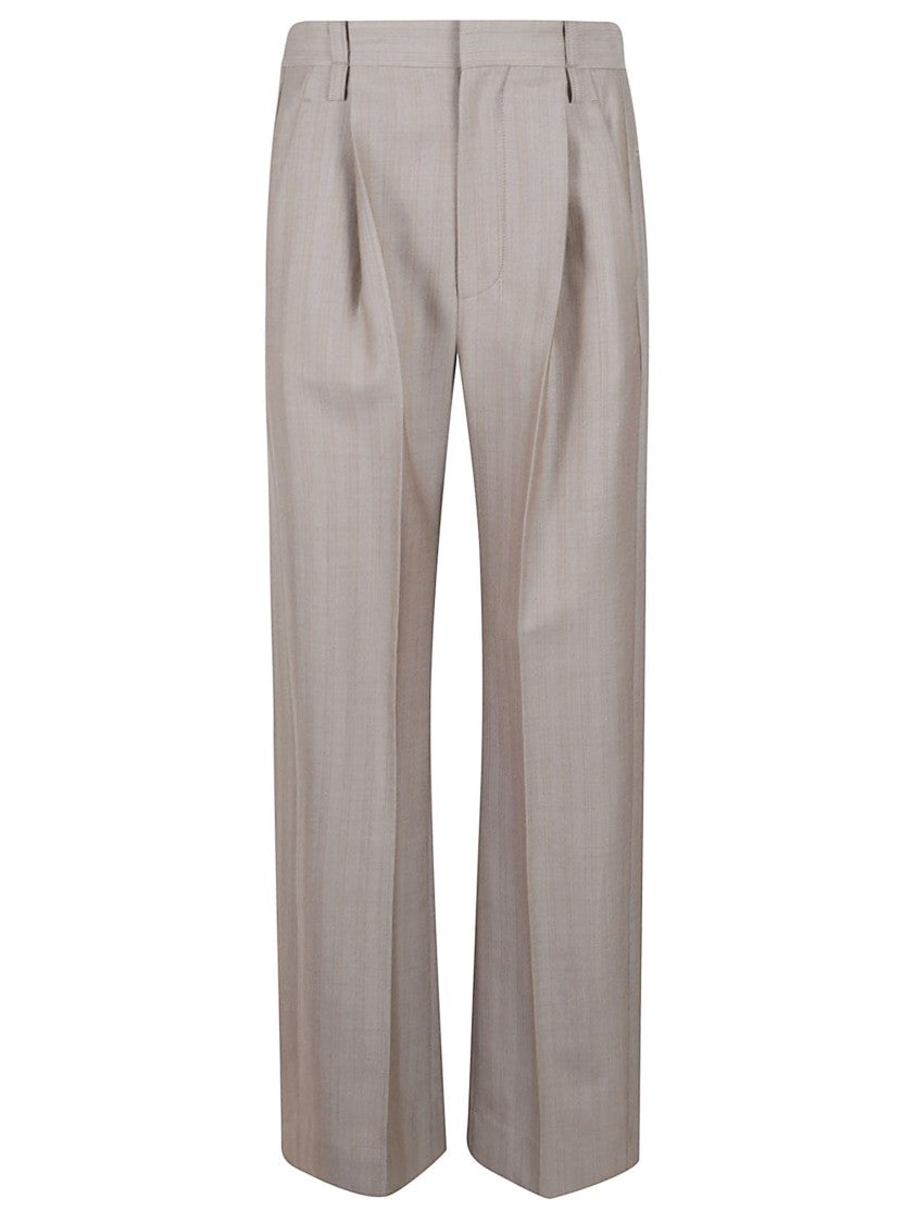 Victoria Beckham Pinstriped Wide-Leg Trousers With High Waist