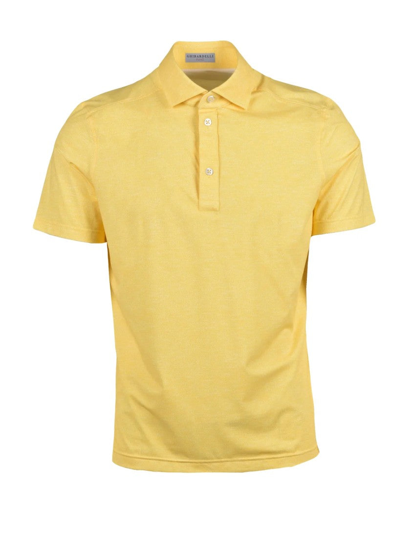 Ghirardelli Next Yellow Elastic Stretch Polo Shirt