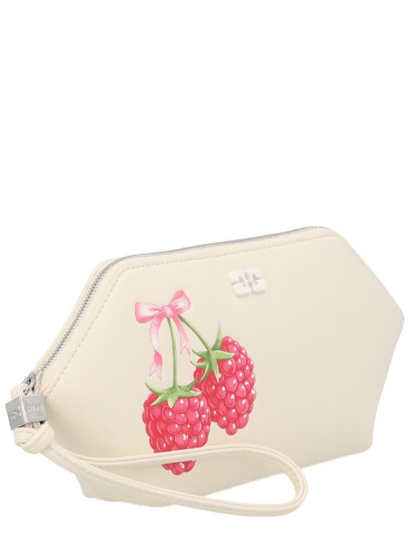 Ganni Raspberry Print Hexagonal Makeup Pouch