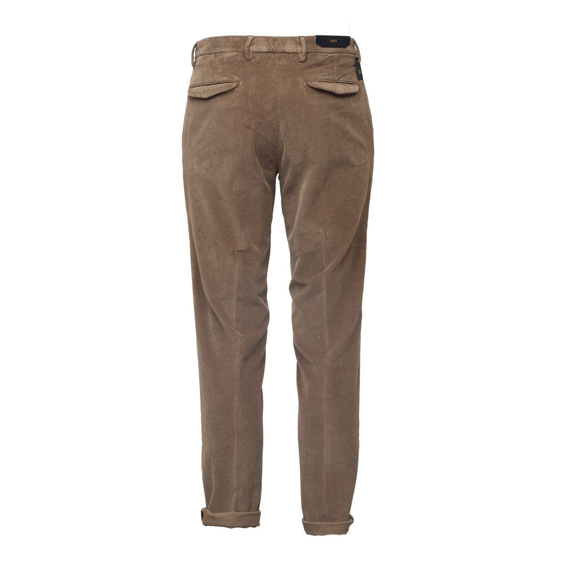 Briglia 1949 Slim-Fit Brown Velvet Pants With Pleated Front And Tapered Leg