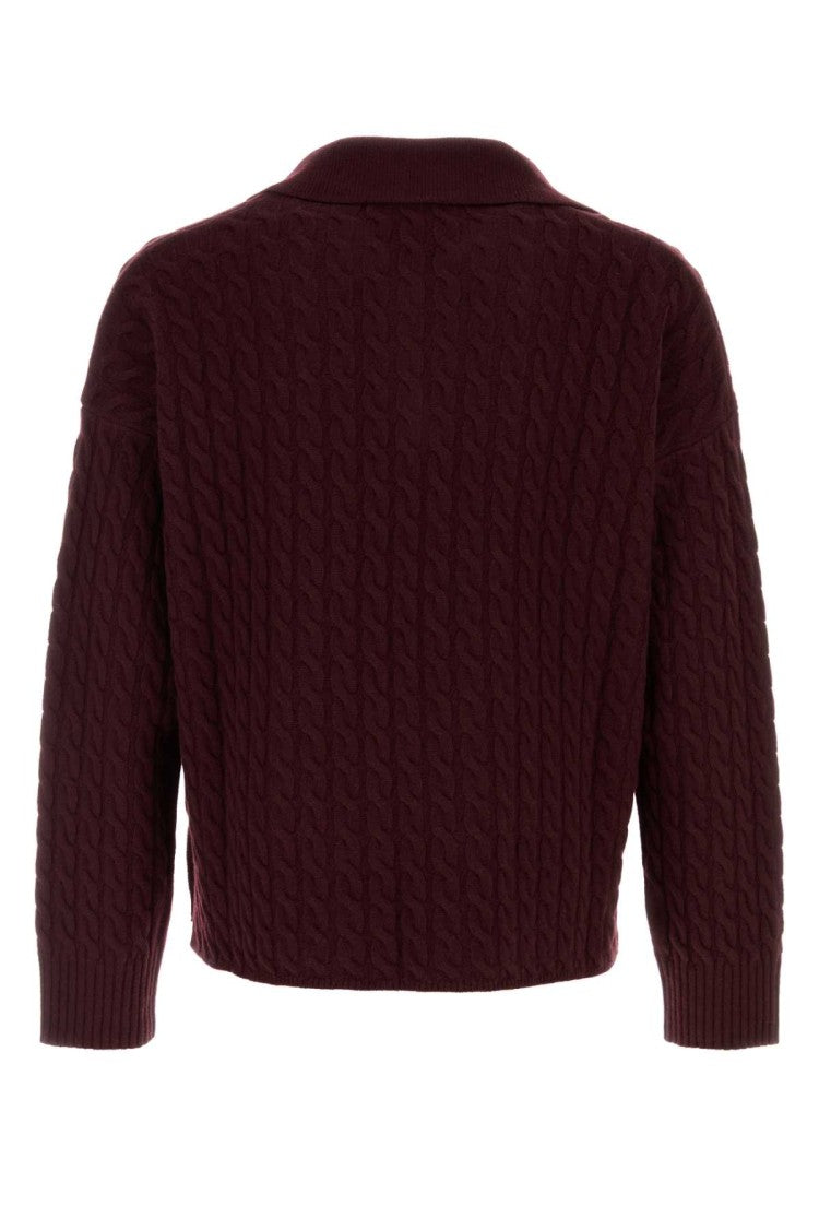 Ami Burgundy Wool Blend Oversize Sweater