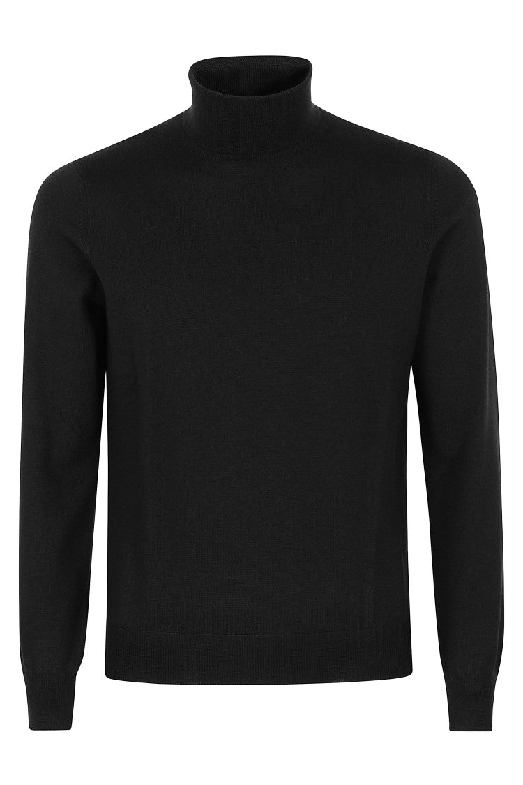 Tagliatore Black Miles High Neck Merino Wool Sweater