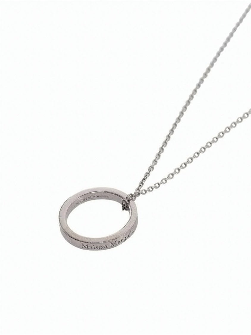 Maison Margiela Fine Silver Necklace With Circular Pendant