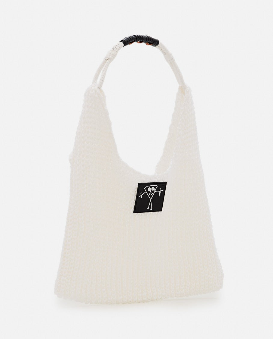 Plan C White Mesh Design Shopper Bag