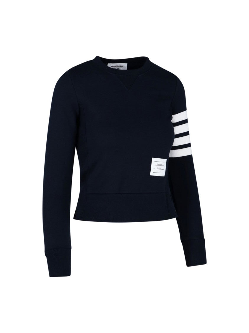 Thom Browne Blue 4-Bar Logo Cotton Sweatshirt