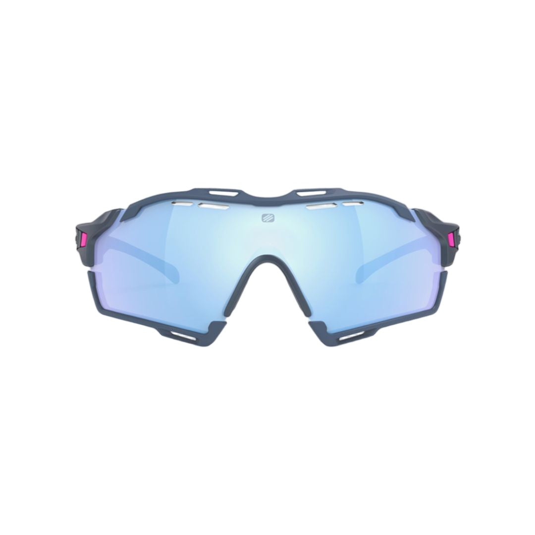 Rudy Project Blue Cutline Matte Mirrored Angular Sunglasses