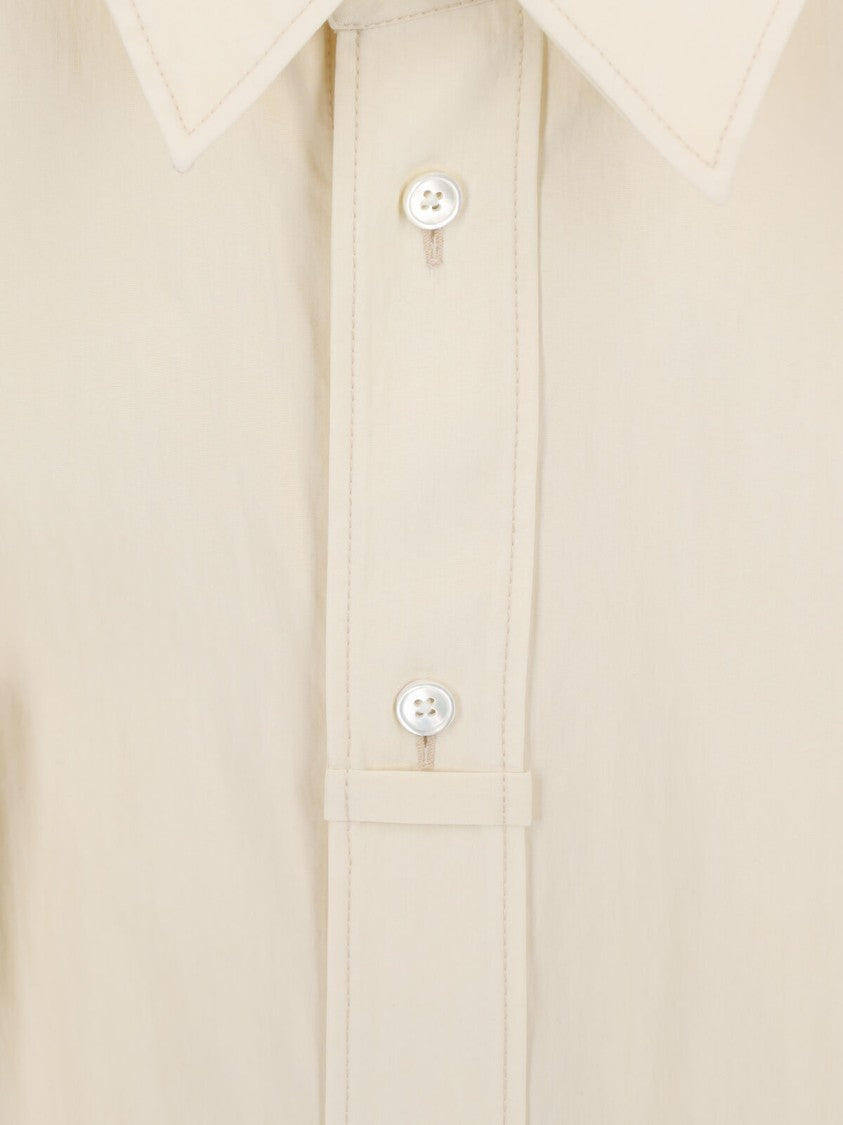 Lemaire Classic Collared Shirt With Curved Hem