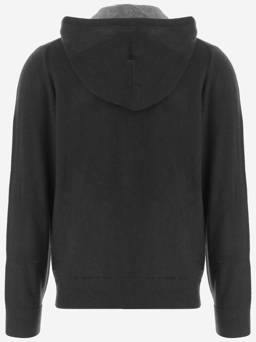 Vince Black Zip-Up Hooded Cashmere Hoodie