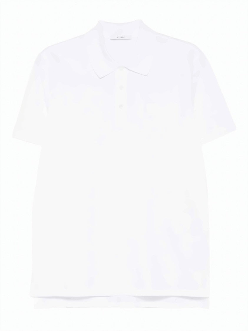 Givenchy White Short-Sleeve Polo Shirt With Button Fastening And Chest Pocket