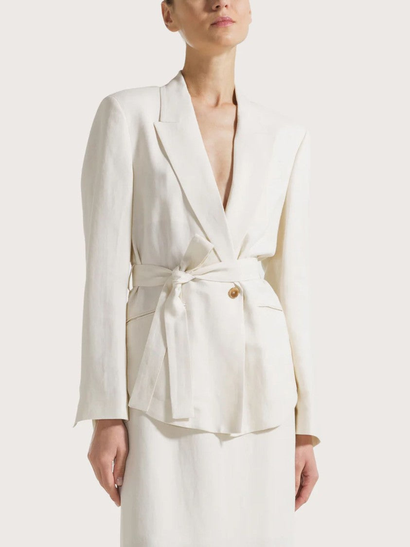 Seventy Sash-Tie Waist Notched Lapels Jacket