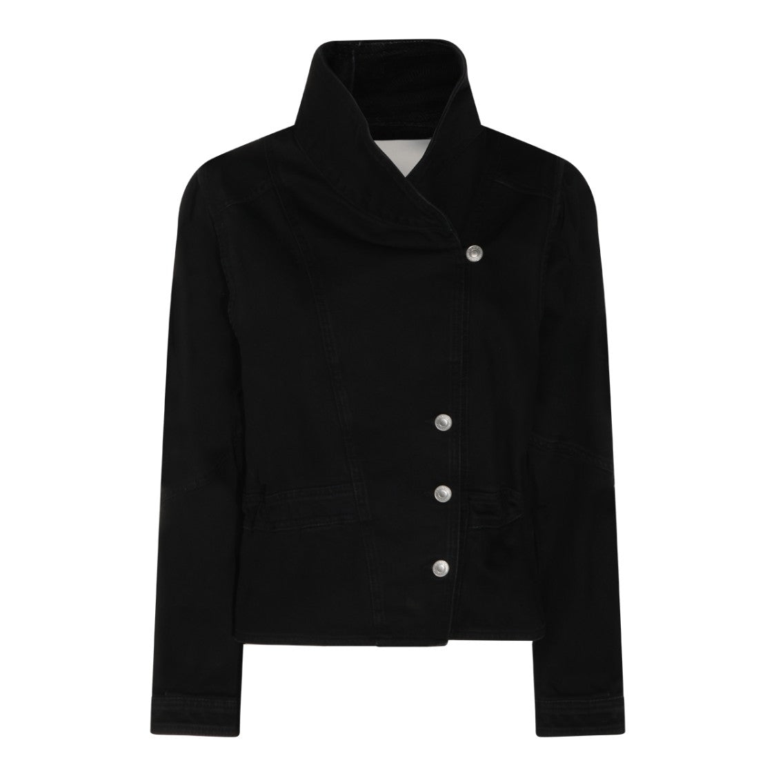 Isabel Marant Étoile Black Cotton Denim Jacket With High Collar