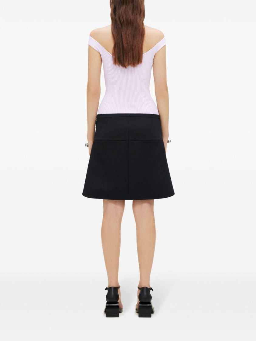 Courrèges Light Pink Ribbed Knit Top