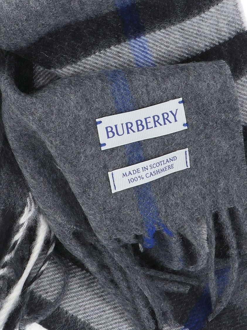 Burberry "Check" Cashmere Scarf – Grey