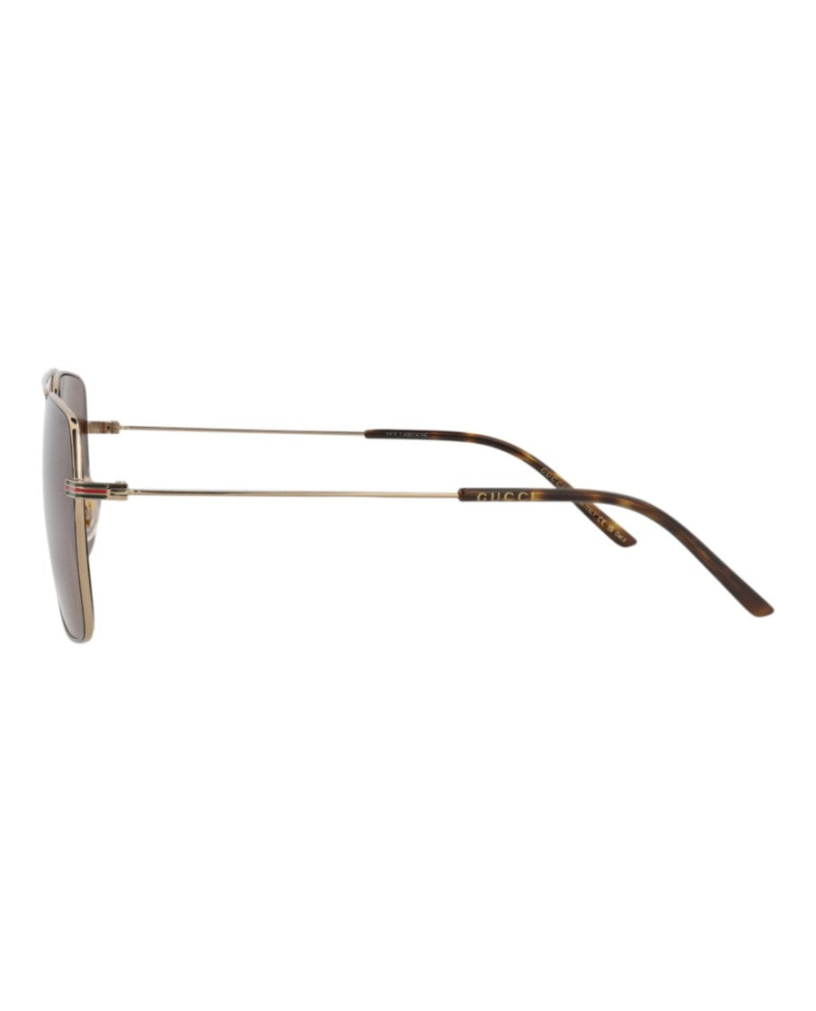 Gucci Aviator-Frame Metal Sunglasses