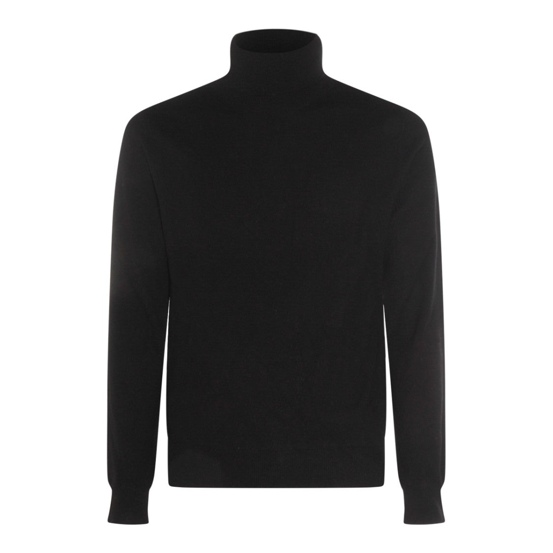 Malo Black High Collar Cashmere Knit Sweater