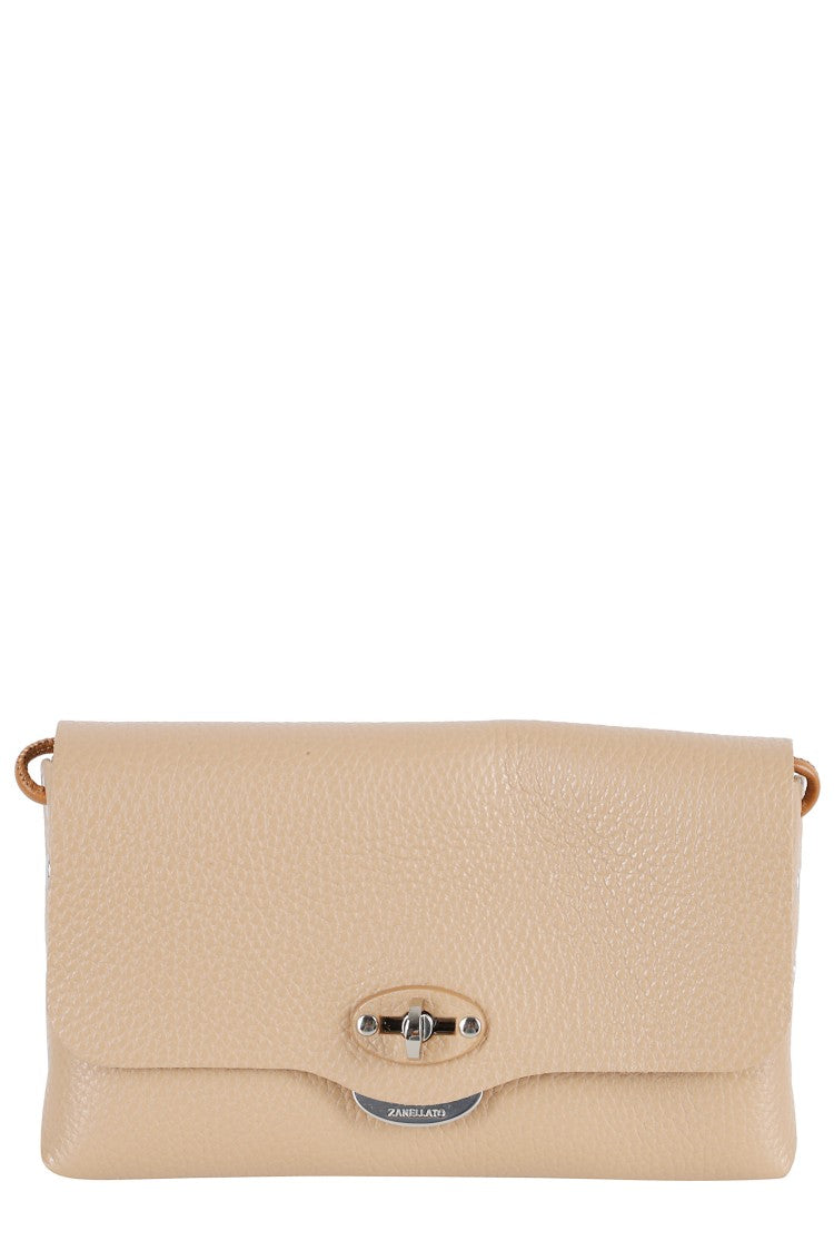 Zanellato Brown Grained Leather Shoulder Bag