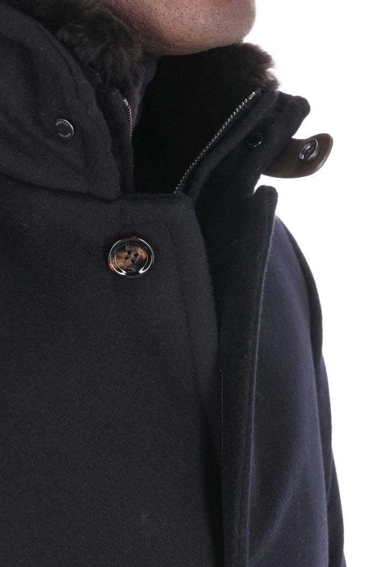 Moorer Bond-Fur-Le Wool-Cashmere Coat With Fur Collar