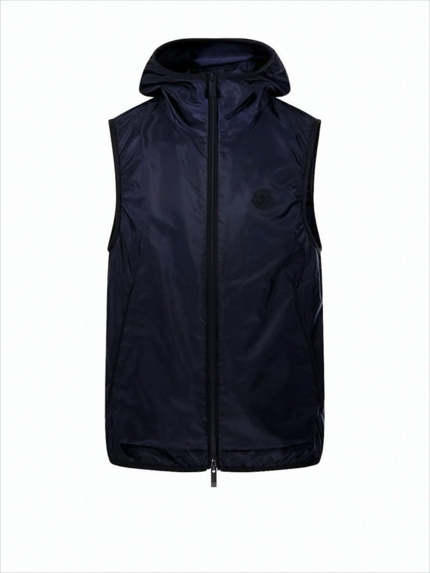 Moncler Minimalist Sleevelessvest With Front Zipper And Hood