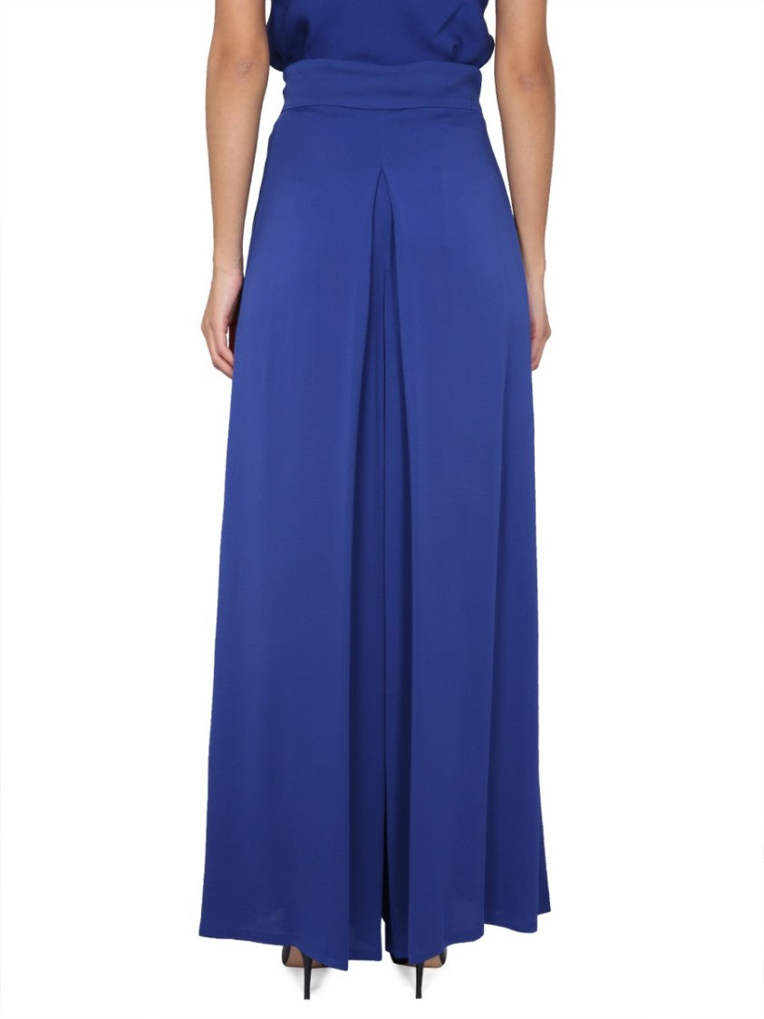 Max Mara Wide Silk Tuxedo Pants With Concealed Zipper Closure