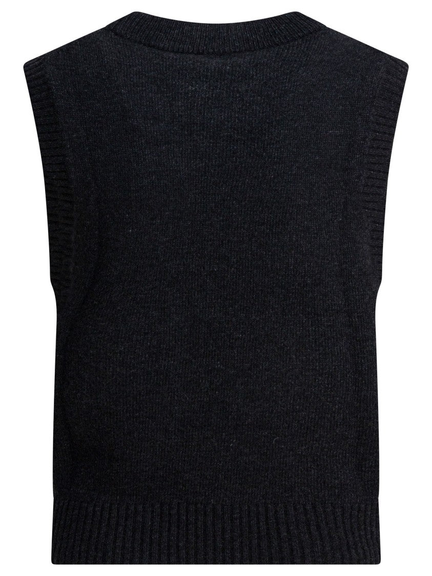 Ganni Wool Vest With Bold Cherry Graphic