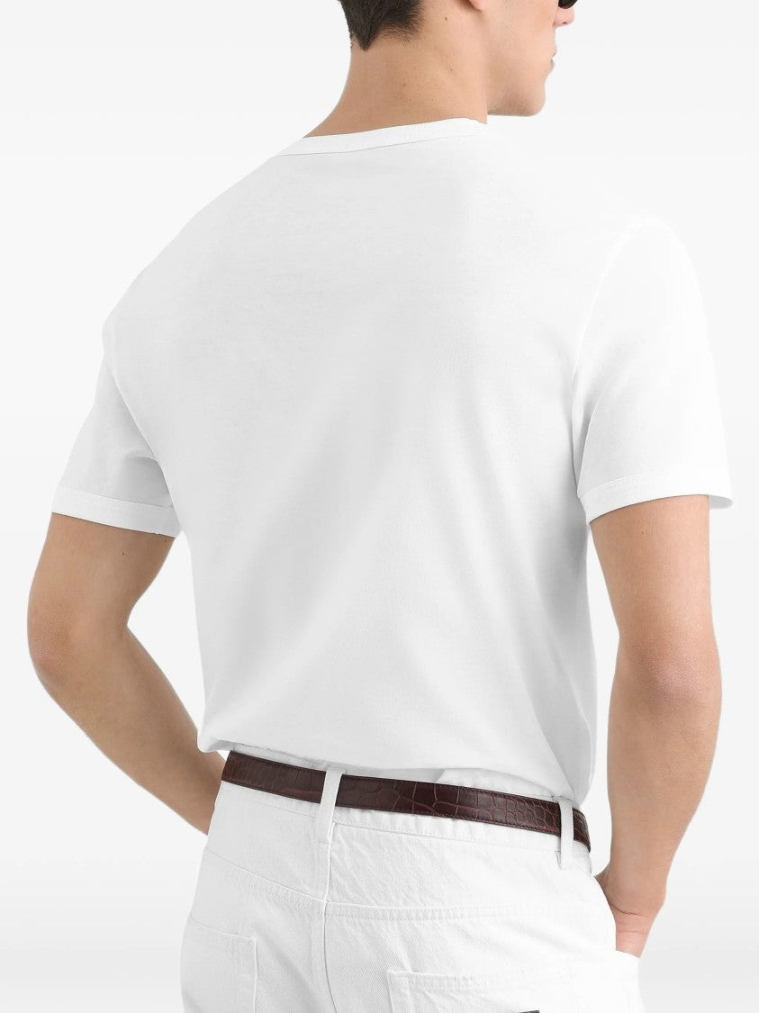 Dolce & Gabbana White Relaxed Cotton Patch Chest T-Shirt